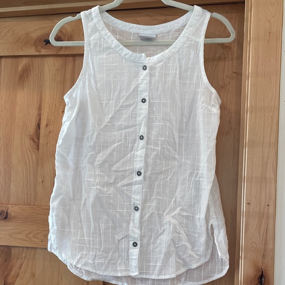 Columbia Tops - Columbia White Sleeveless Button-Down Tank
